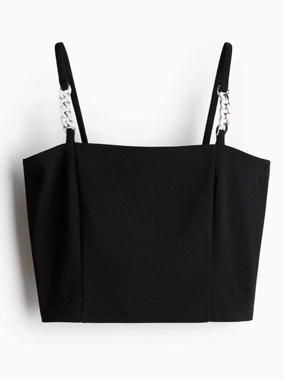 H&M Black Chain Strap Crop Top Cami XS